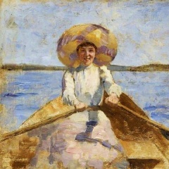Maria Wiik. Женщина на веслах. Эскиз. Около 1892. Холст, масло.